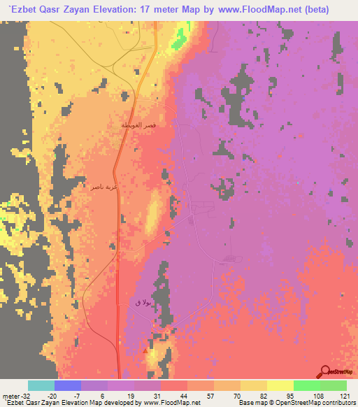 `Ezbet Qasr Zayan,Egypt Elevation Map