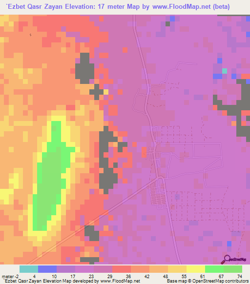 `Ezbet Qasr Zayan,Egypt Elevation Map