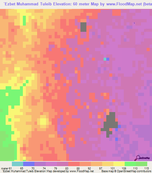 `Ezbet Muhammad Tuleib,Egypt Elevation Map