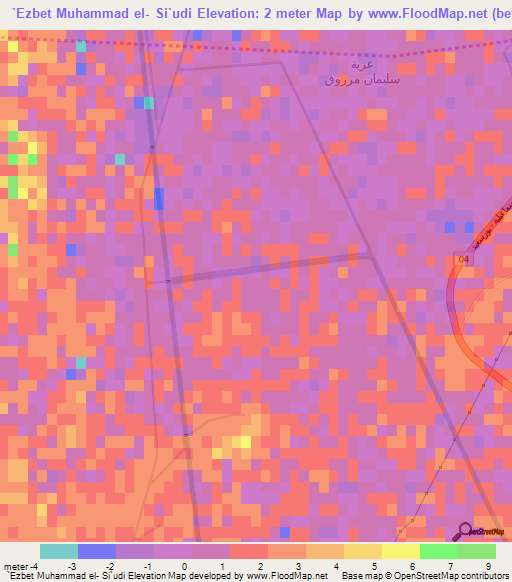 `Ezbet Muhammad el- Si`udi,Egypt Elevation Map