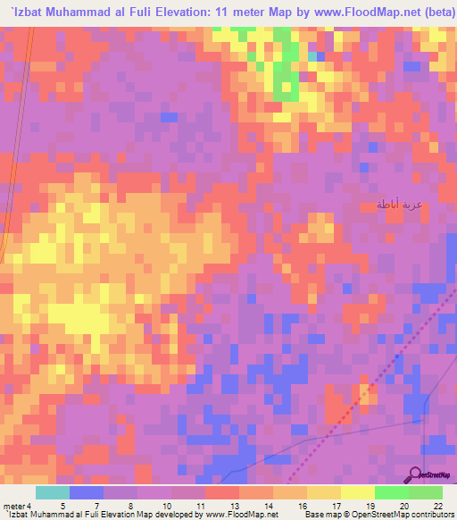 `Izbat Muhammad al Fuli,Egypt Elevation Map