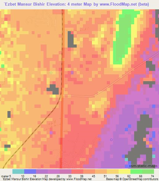 `Ezbet Mansur Bishir,Egypt Elevation Map