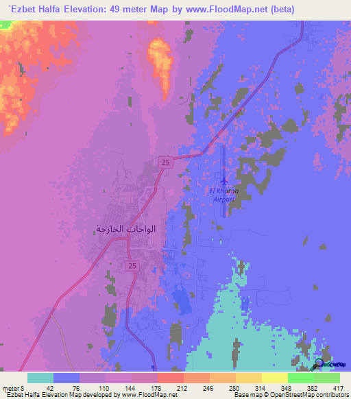 `Ezbet Halfa,Egypt Elevation Map