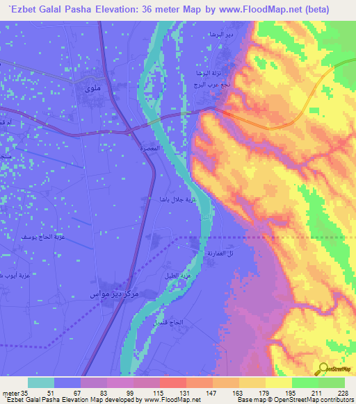 `Ezbet Galal Pasha,Egypt Elevation Map