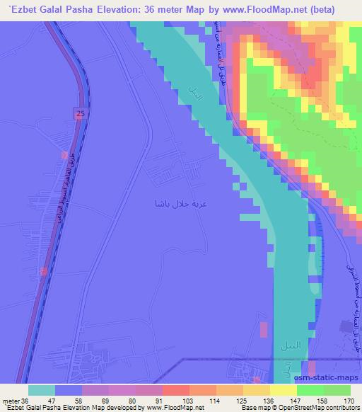 `Ezbet Galal Pasha,Egypt Elevation Map