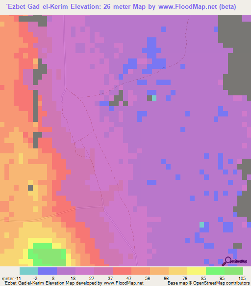 `Ezbet Gad el-Kerim,Egypt Elevation Map