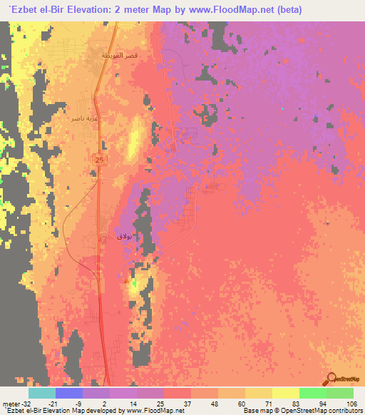 `Ezbet el-Bir,Egypt Elevation Map