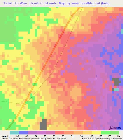 `Ezbet Dib Waer,Egypt Elevation Map