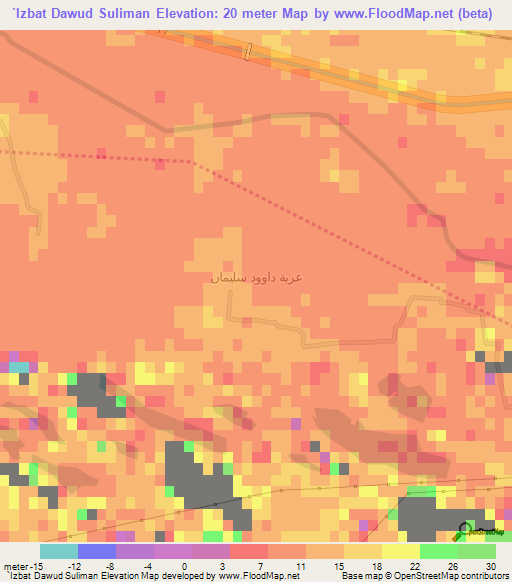 `Izbat Dawud Suliman,Egypt Elevation Map