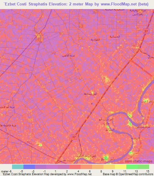 `Ezbet Costi Straphatis,Egypt Elevation Map