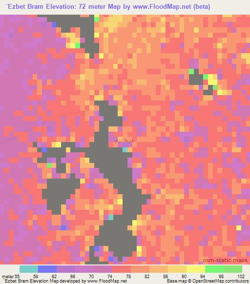 `Ezbet Bram,Egypt Elevation Map