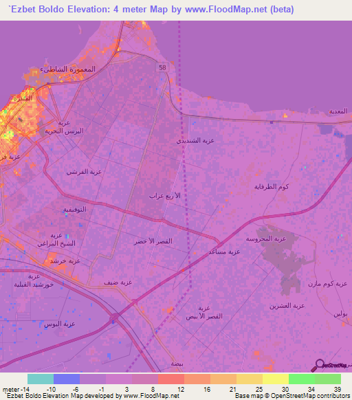 `Ezbet Boldo,Egypt Elevation Map