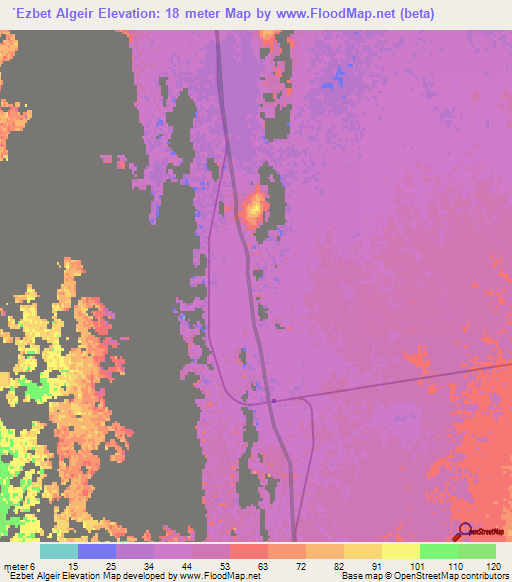 `Ezbet Algeir,Egypt Elevation Map