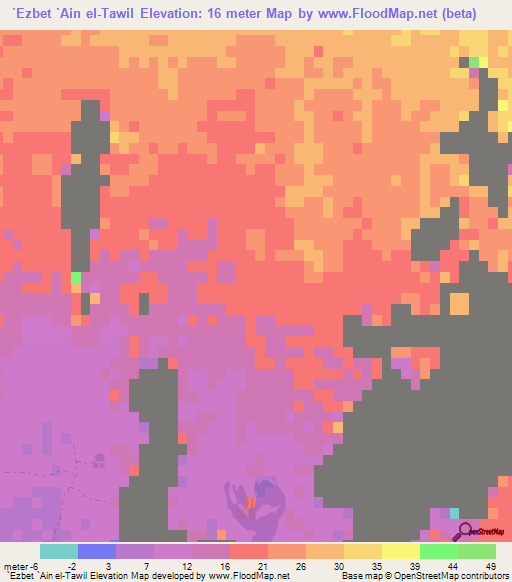 `Ezbet `Ain el-Tawil,Egypt Elevation Map