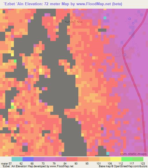 `Ezbet `Ain,Egypt Elevation Map