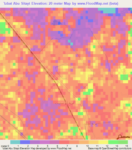 `Izbat Abu Sitayt,Egypt Elevation Map