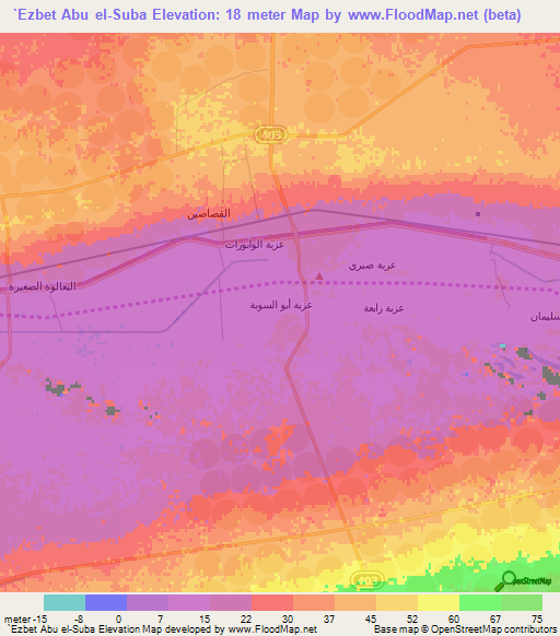 `Ezbet Abu el-Suba,Egypt Elevation Map