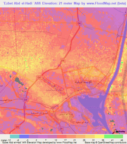 `Ezbet Abd el-Hadi `Afifi,Egypt Elevation Map