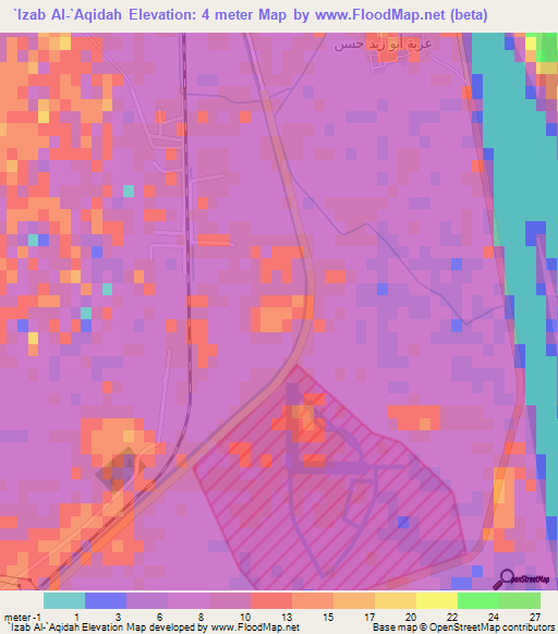 `Izab Al-`Aqidah,Egypt Elevation Map