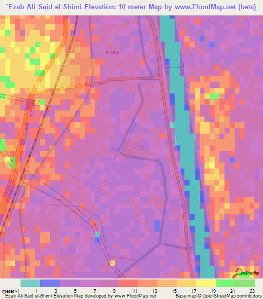 `Ezab Ali Said el-Shimi,Egypt Elevation Map