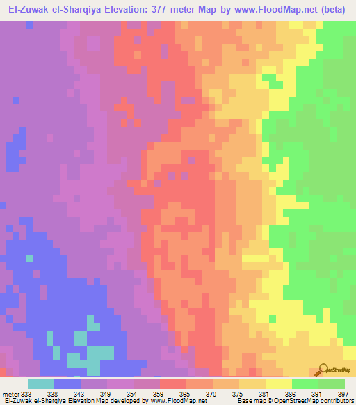 El-Zuwak el-Sharqiya,Egypt Elevation Map