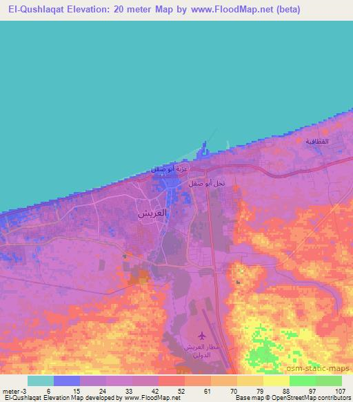 El-Qushlaqat,Egypt Elevation Map