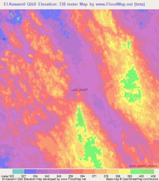 El-Kawamil Qibli,Egypt Elevation Map