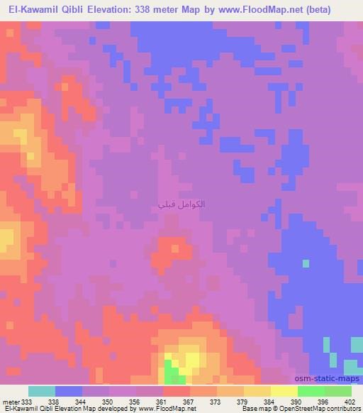 El-Kawamil Qibli,Egypt Elevation Map