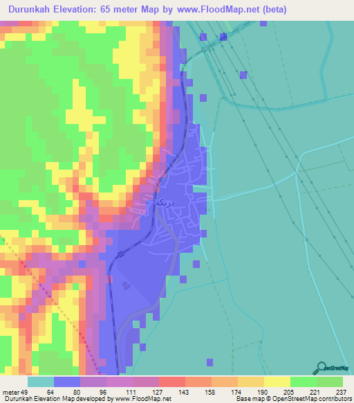 Durunkah,Egypt Elevation Map