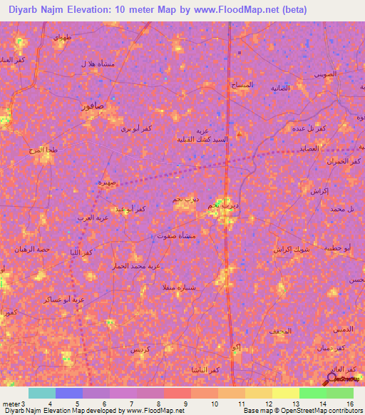 Diyarb Najm,Egypt Elevation Map