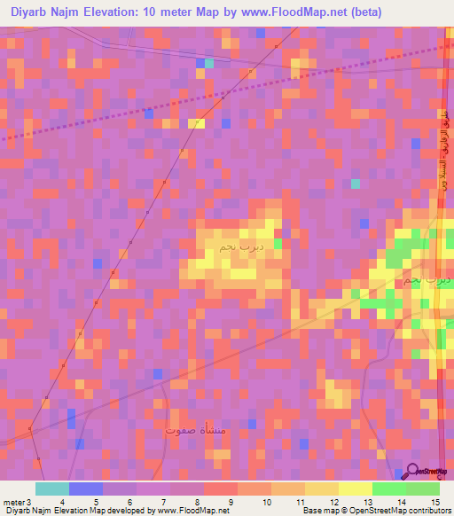 Diyarb Najm,Egypt Elevation Map