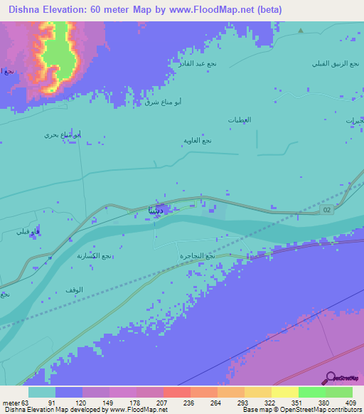 Dishna,Egypt Elevation Map