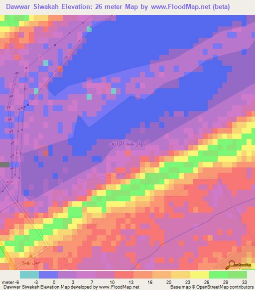 Dawwar Siwakah,Egypt Elevation Map