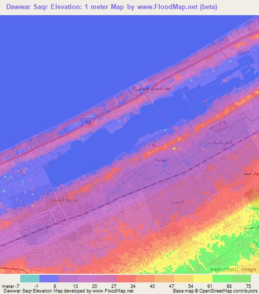 Dawwar Saqr,Egypt Elevation Map