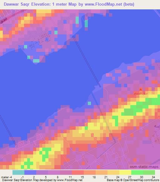 Dawwar Saqr,Egypt Elevation Map