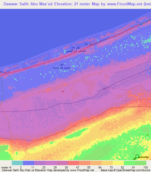 Dawwar Salih Abu Mas`ud,Egypt Elevation Map