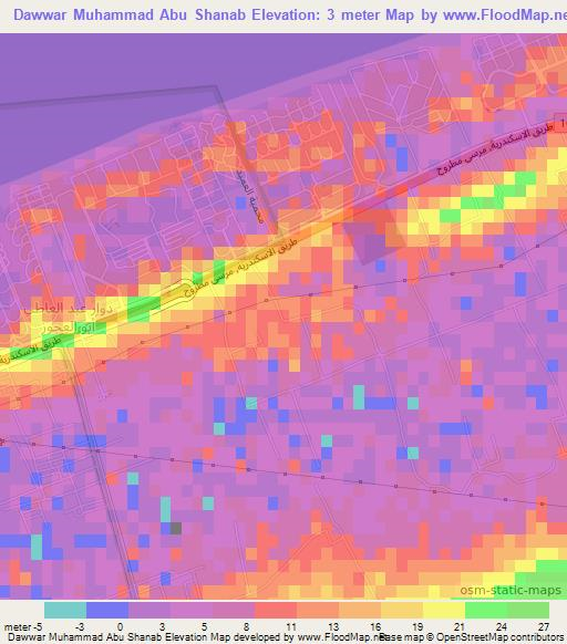 Dawwar Muhammad Abu Shanab,Egypt Elevation Map