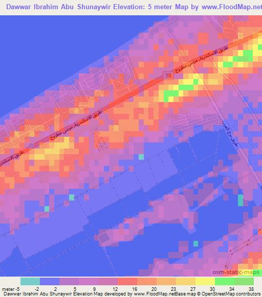 Dawwar Ibrahim Abu Shunaywir,Egypt Elevation Map