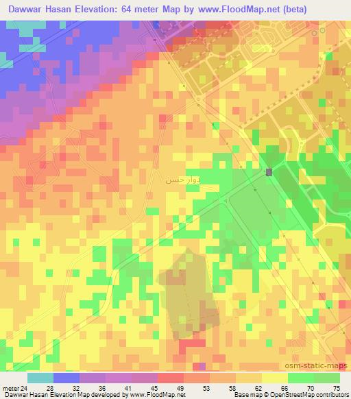 Dawwar Hasan,Egypt Elevation Map