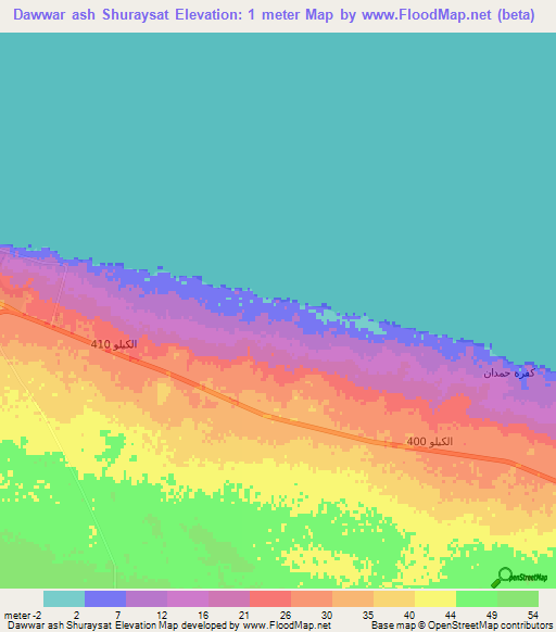 Dawwar ash Shuraysat,Egypt Elevation Map