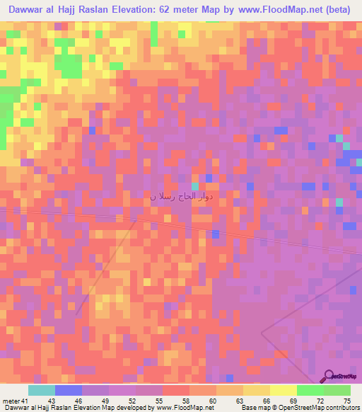 Dawwar al Hajj Raslan,Egypt Elevation Map