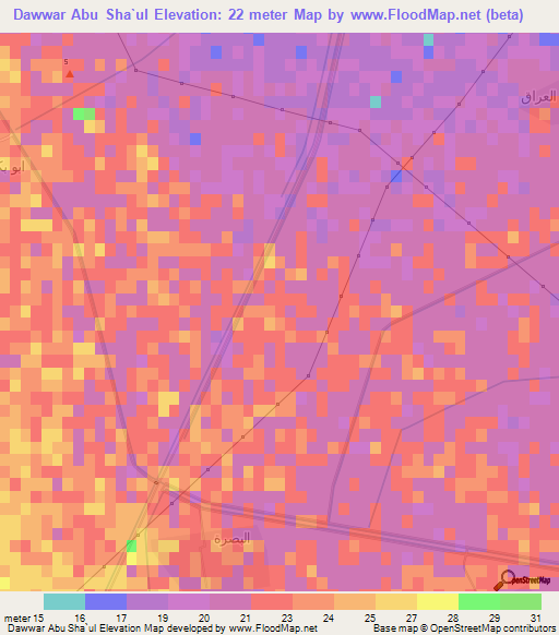 Dawwar Abu Sha`ul,Egypt Elevation Map