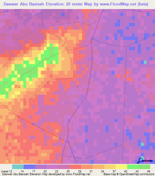 Dawwar Abu Basisah,Egypt Elevation Map