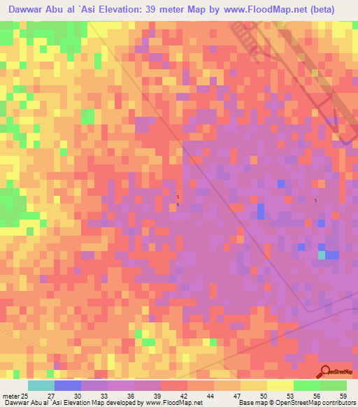 Dawwar Abu al `Asi,Egypt Elevation Map