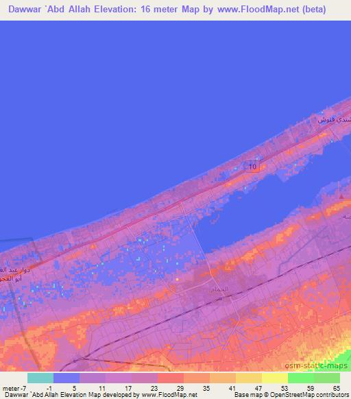 Dawwar `Abd Allah,Egypt Elevation Map