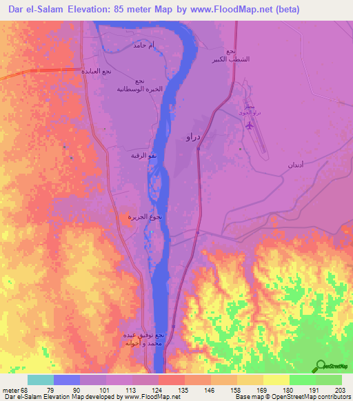 Dar el-Salam,Egypt Elevation Map