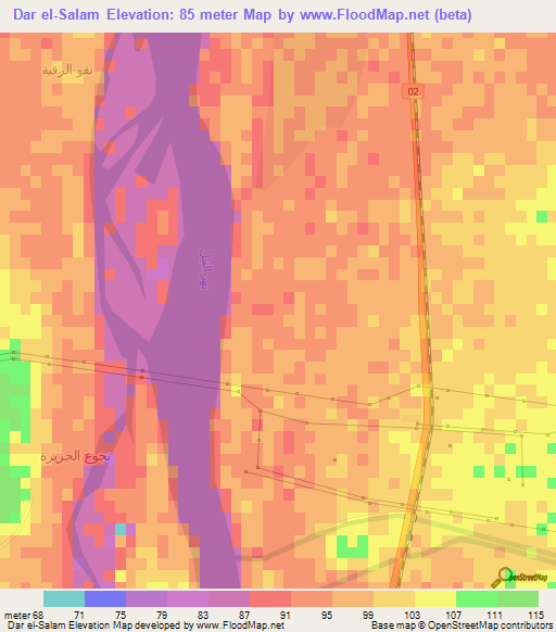 Dar el-Salam,Egypt Elevation Map