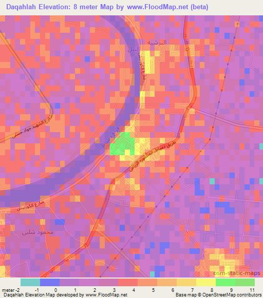 Daqahlah,Egypt Elevation Map