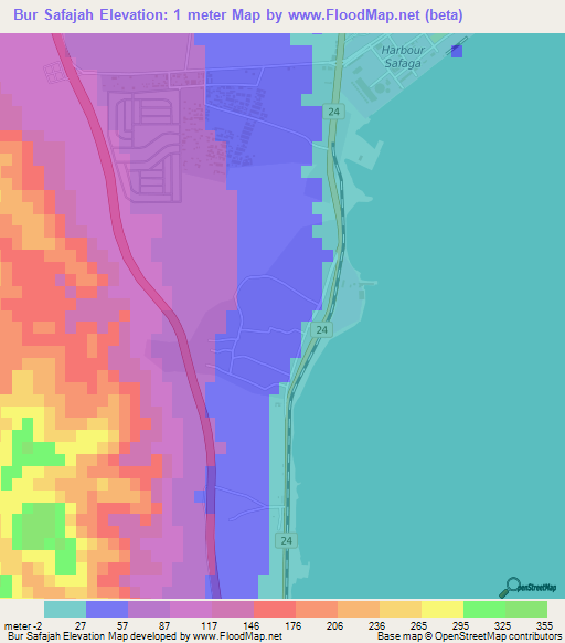 Bur Safajah,Egypt Elevation Map