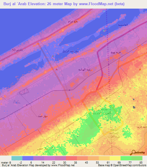 Burj al `Arab,Egypt Elevation Map